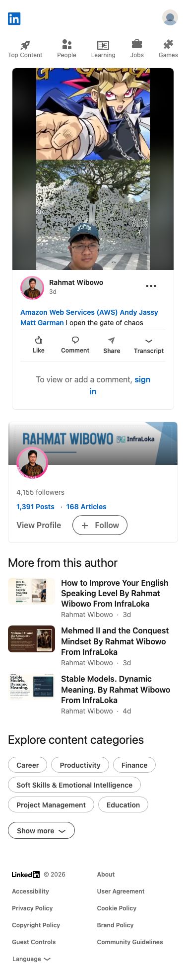 Rahmat Wibowo cryptically declared he would 'open the gate of chaos' while tagging Amazon Web Services and its executives, adopting a menacing register that reads as a veiled threat.